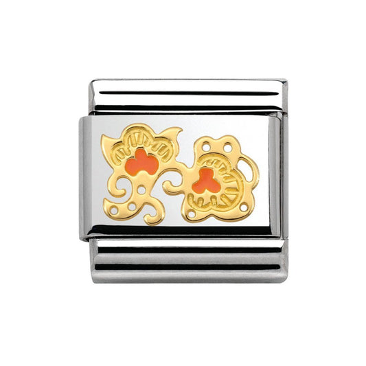 CLASSIC Cashmere Orange & Gold Flower Bud Charm