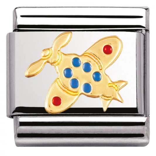 Gold Aeroplane Charm