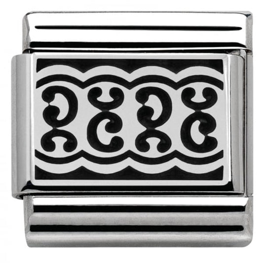 Silver Oxidised Lace Design Charm