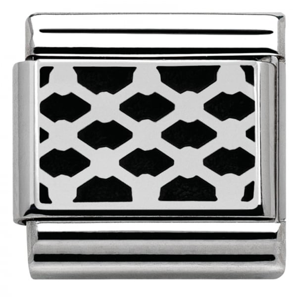 Silver Plot Grid Charm