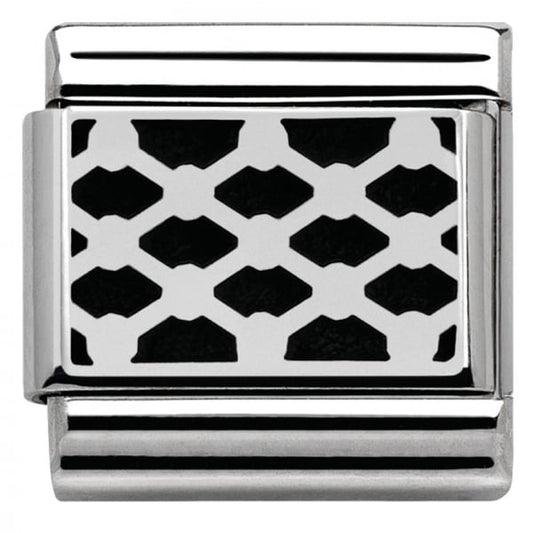 Silver Plot Grid Charm