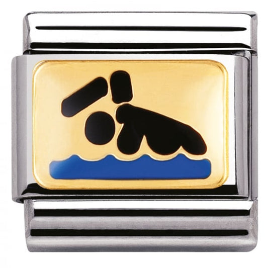 Gold Swimmer Charm