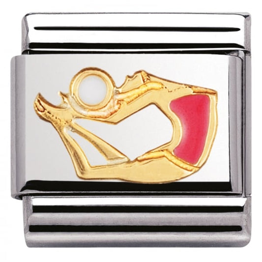 Gold Gymnast with Ball Charm