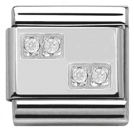 Silver Shine Chessboard Charm