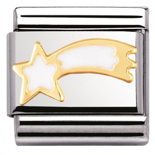 Gold White Shooting Star Charm