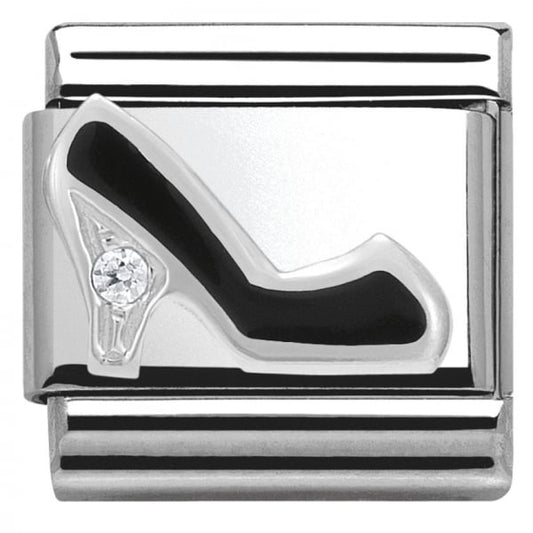 Silver Black Stiletto Charm