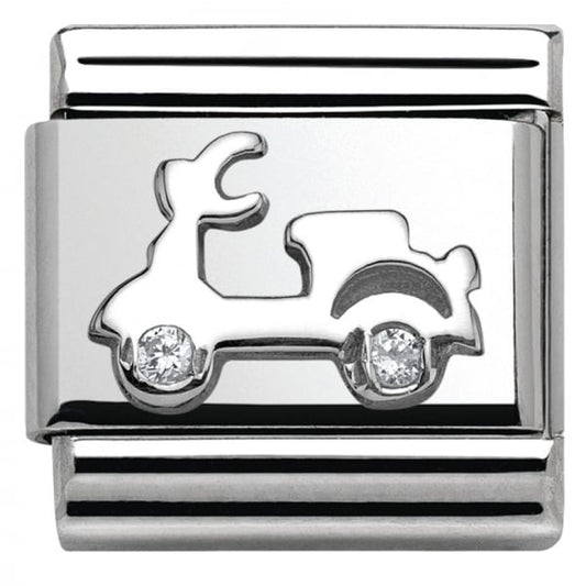 Silver Scooter Charm