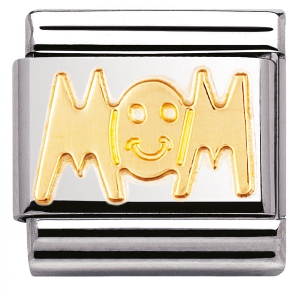 Gold MOM Writing Charm