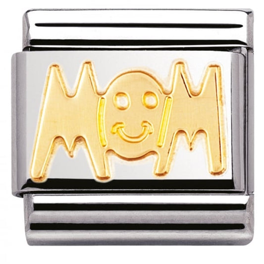 Gold MOM Writing Charm