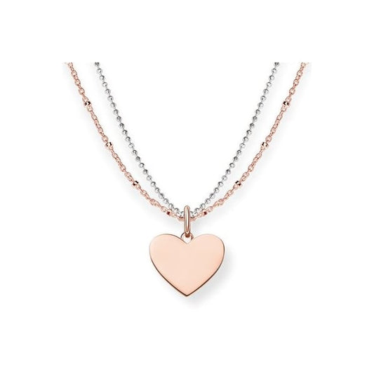 Rose Gold Heart Necklace - LBKE0004-415-12