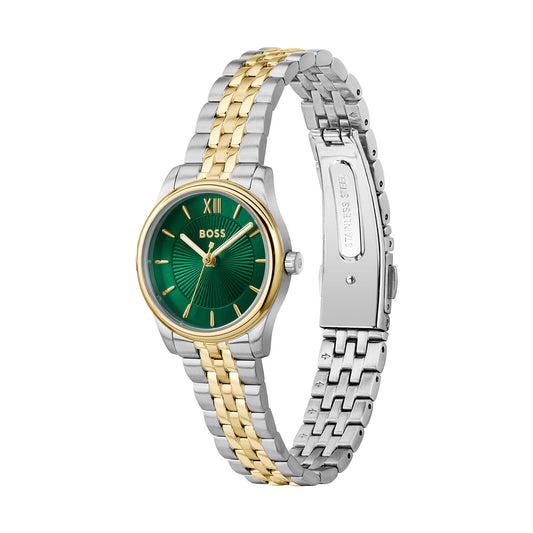 Graceful Mina Green Dial Two Tone Stainless Steel Bracelet Watch