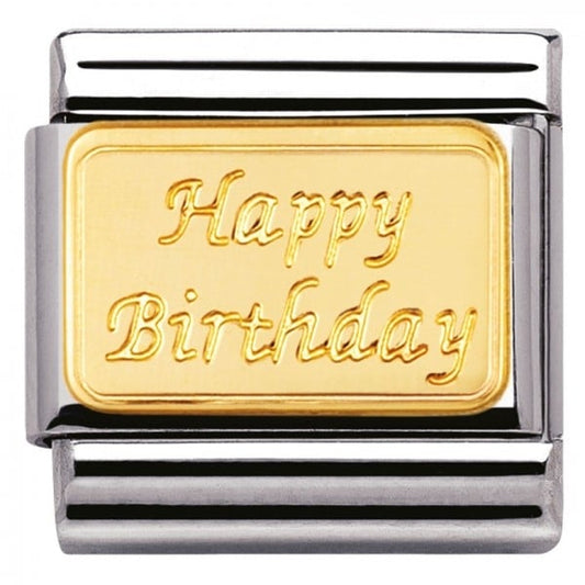 Gold Happy Birthday (Engraved) Charm