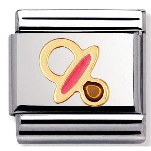 Gold Pink Pacifier Charm
