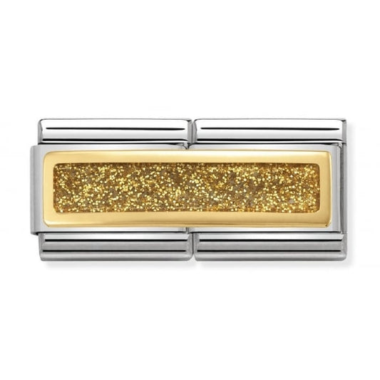 Double Gold Glitter Charm