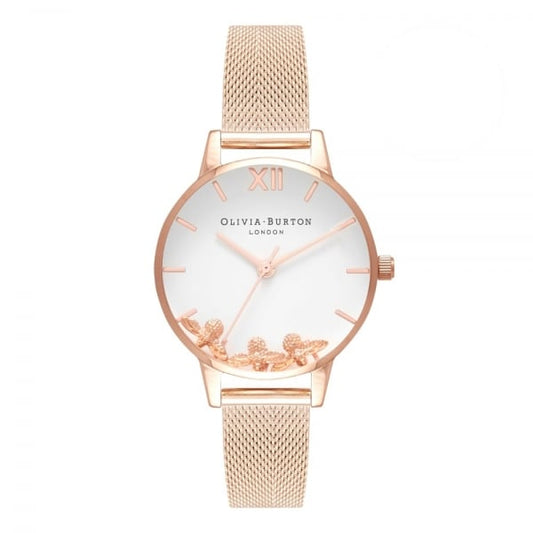 OB Busy Bees Rose Gold Mesh Watch