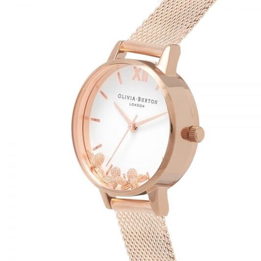 OB Busy Bees Rose Gold Mesh Watch