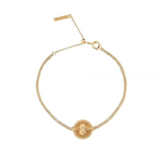 3D Bee Disc Bracelet Gold - OBJ16AMB22