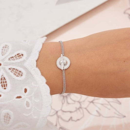 OB Silver Plated 3D Bee Disc Chain Bracelet