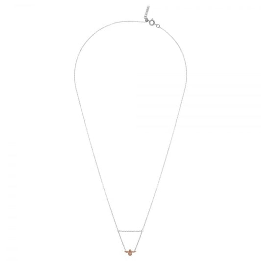 Queen Bee Drop Necklace Silver & Rose Gold