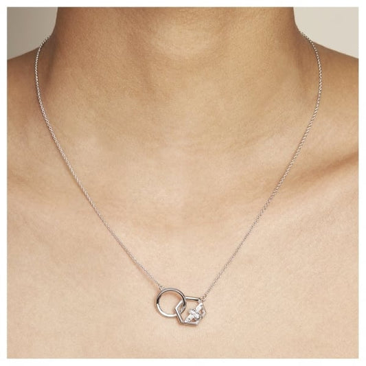 OB Silver Plated Honeycomb Bee Necklace