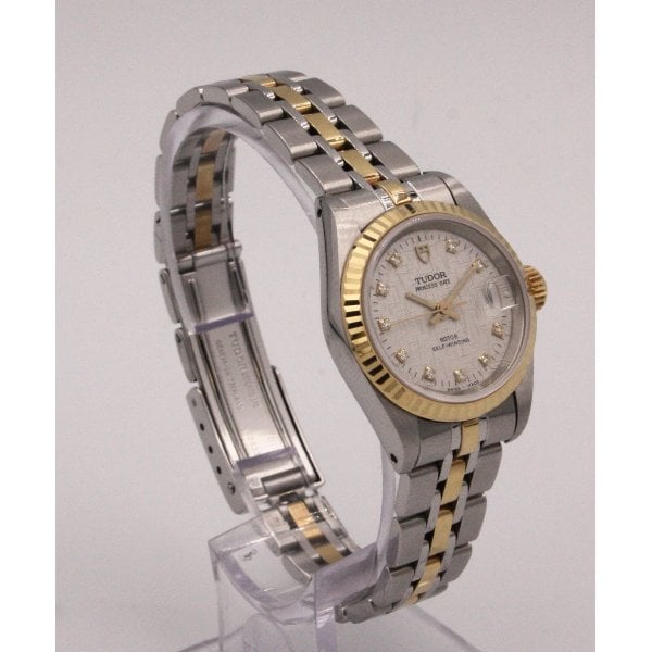 Ladies Bi-Metal Princess Date Watch.