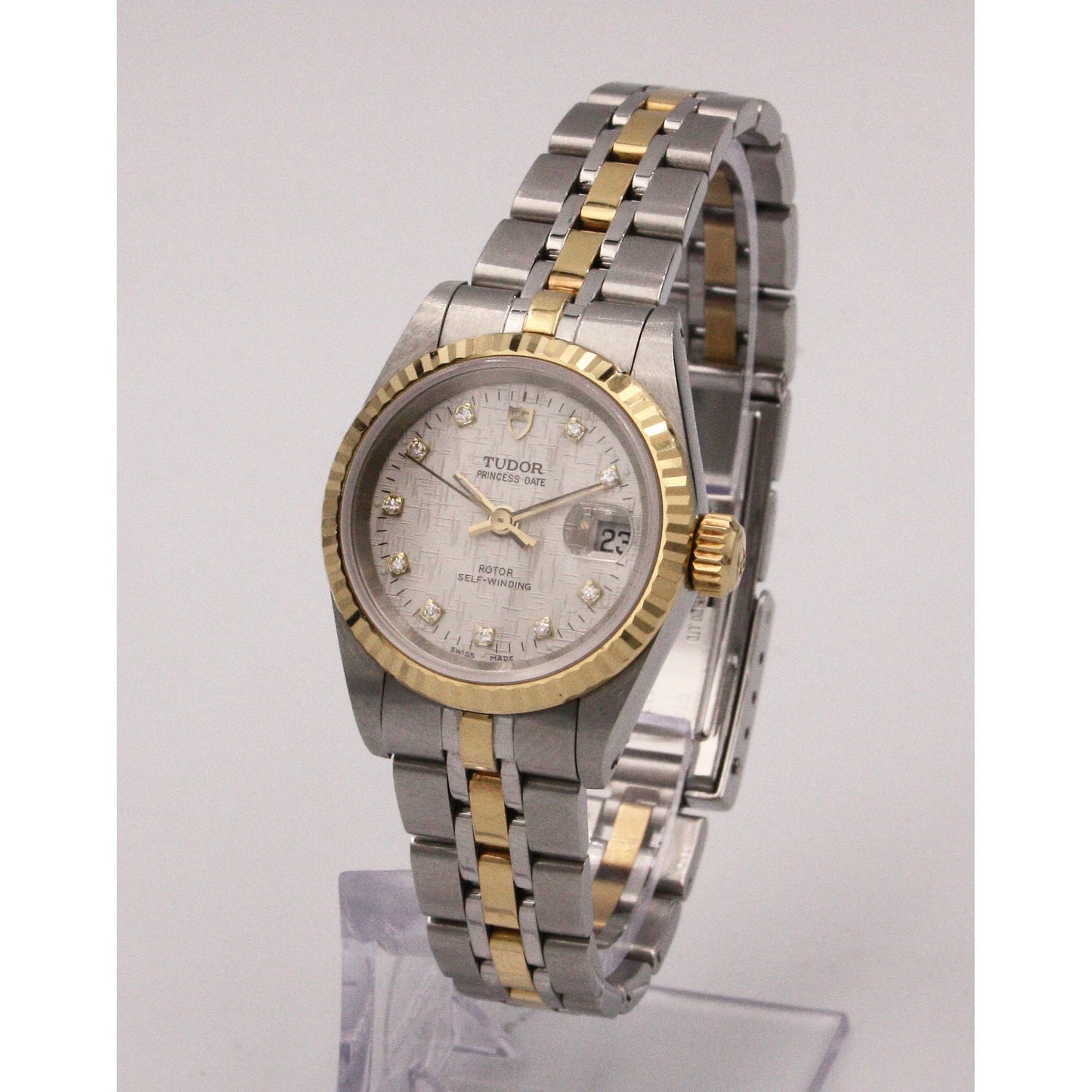 Ladies Bi-Metal Princess Date Watch.