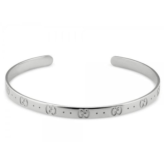 GUCCI Icon 18ct White Gold Bangle Size 17cm
