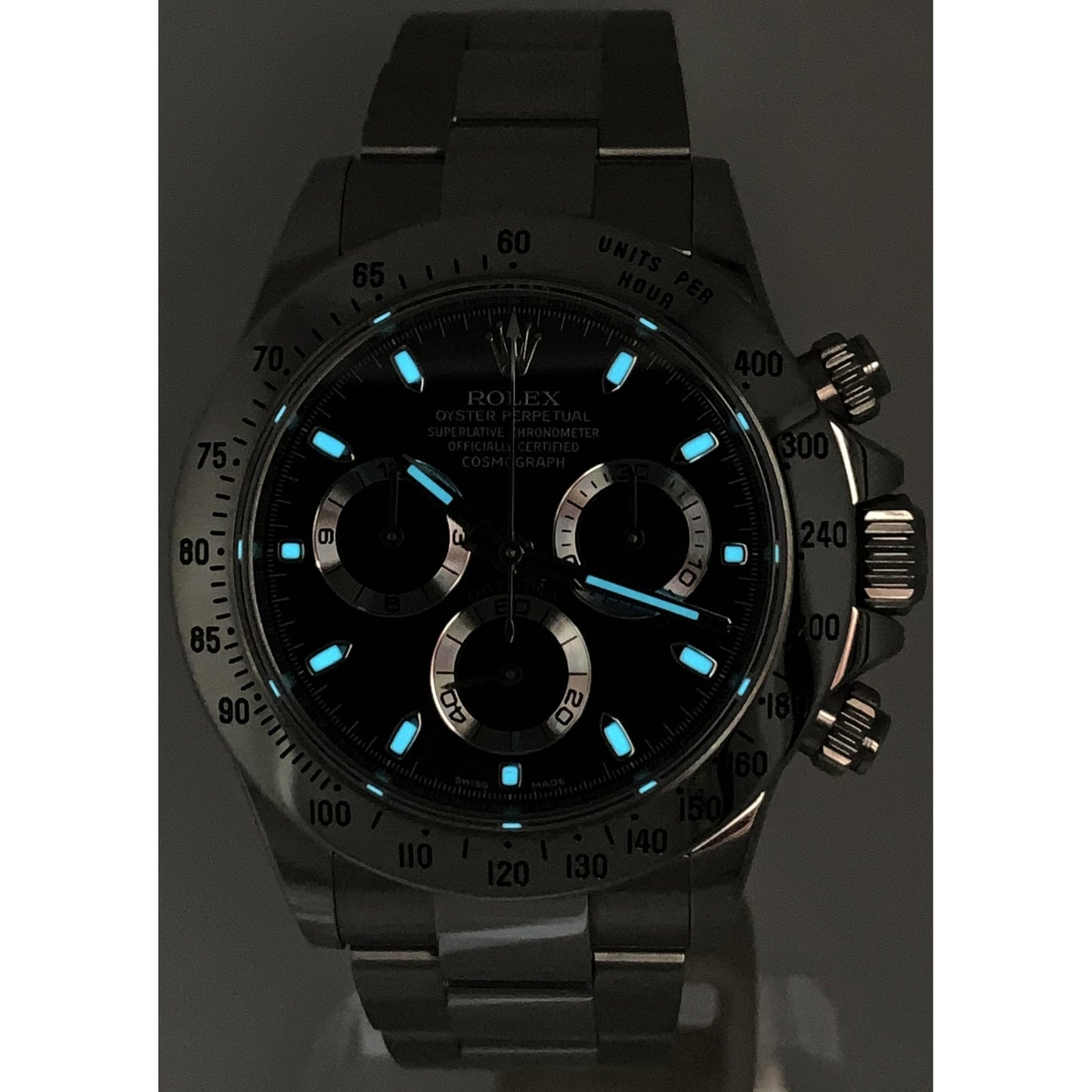 Men's Stainless Steel Daytona Chromalight Markers Watch. 116520