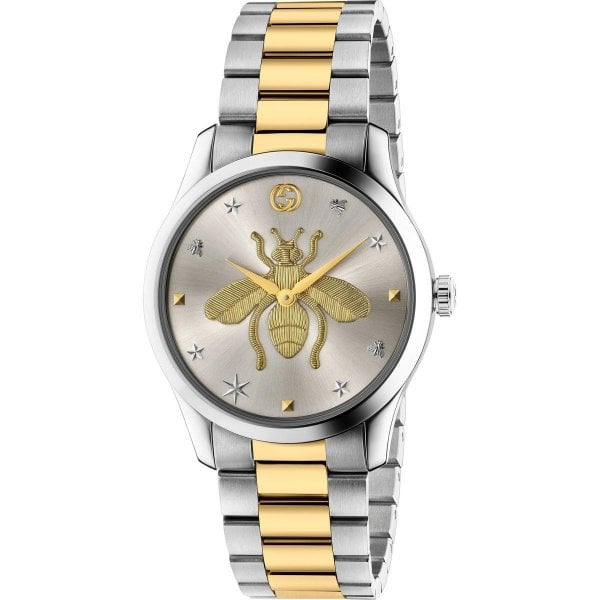G TIMELESS YELLOW GOLD BEE WATCH