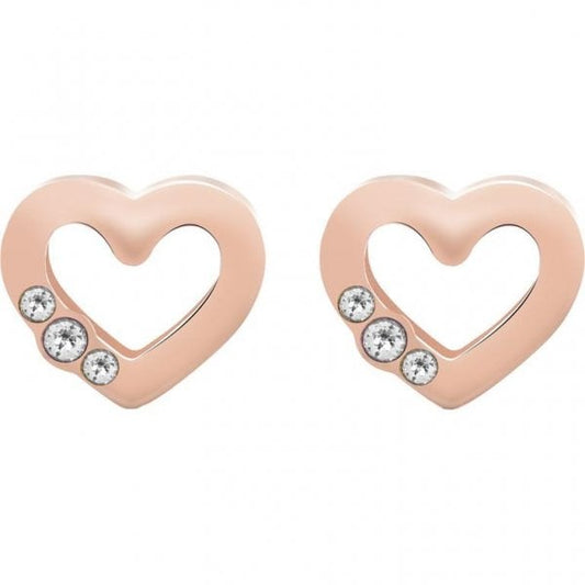 Small Rose Gold Heart Earrings