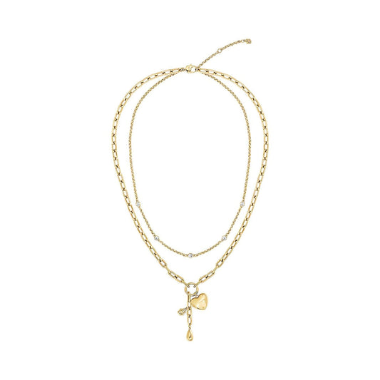 Amara Gold Tone Ion Plated Stainless Steel Crystal Necklace
