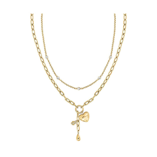 Amara Gold Tone Ion Plated Stainless Steel Crystal Necklace