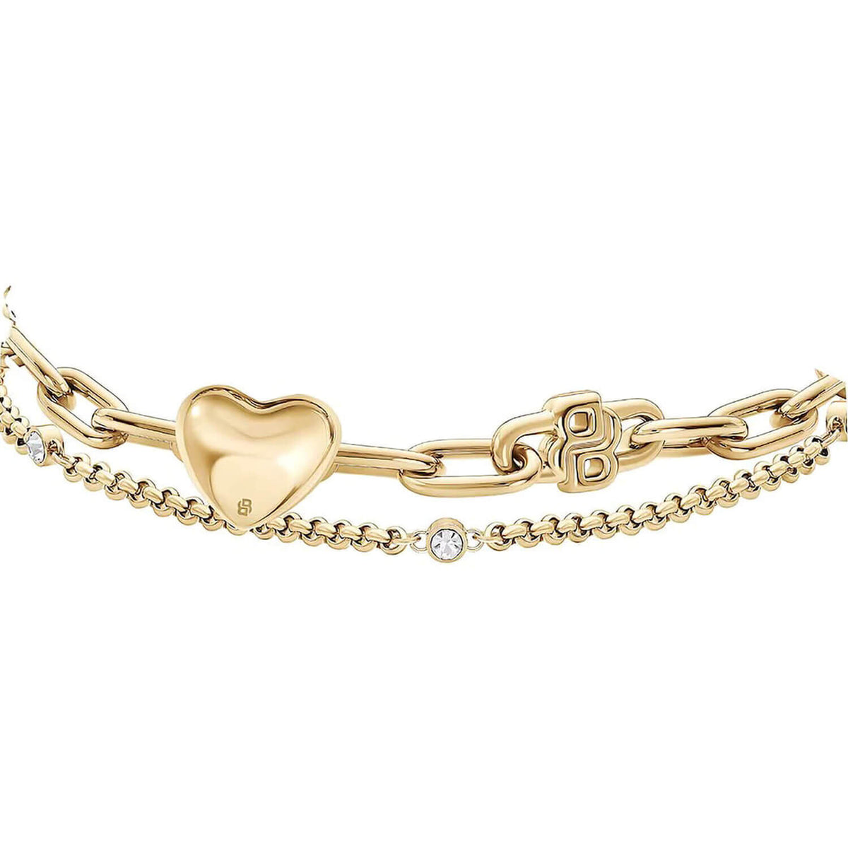Amara Gold Tone Ion Plated Stainless Steel Crystal Bracelet