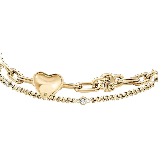Amara Gold Tone Ion Plated Stainless Steel Crystal Bracelet