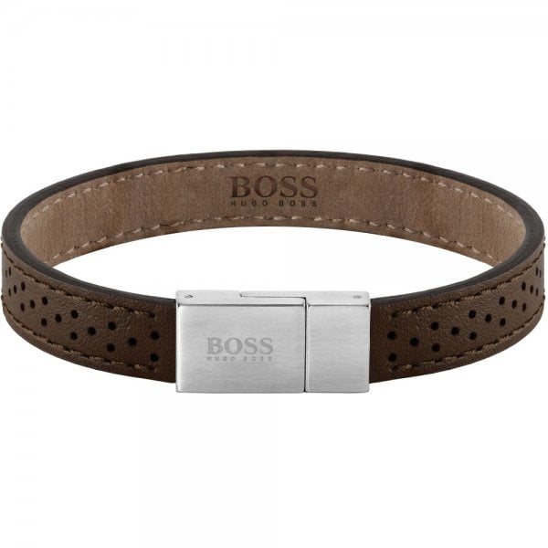 BOSS JEWELLERY LEATHER ESSENTIALS BRACELET