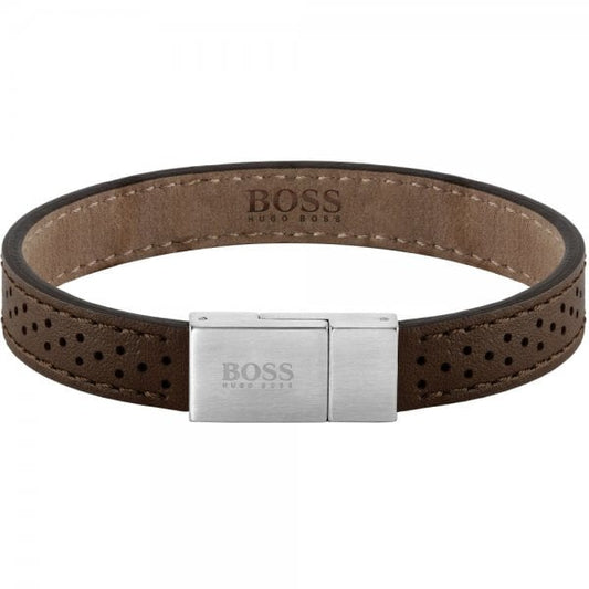 BOSS JEWELLERY LEATHER ESSENTIALS BRACELET