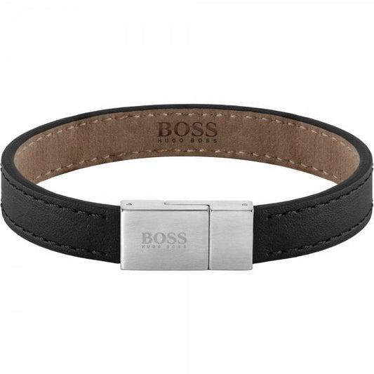BOSS JEWELLERY LEATHER ESSENTIALS BRACELET