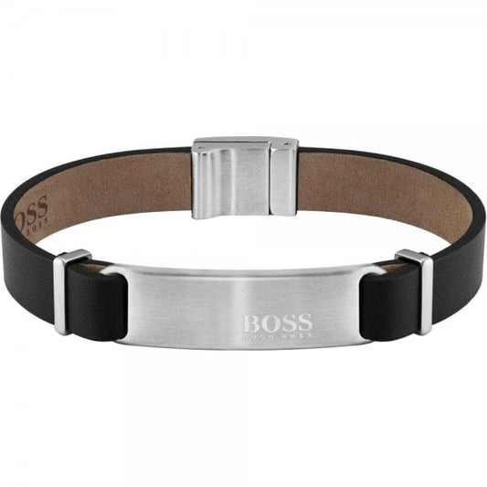 BOSS Jewellery Men's Urbanite Black Leather Bracelet