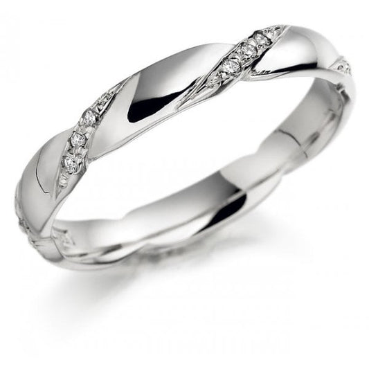 White Gold & Diamond Ring 3mm