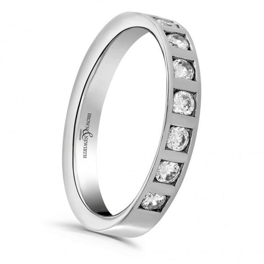 White Gold 8 Diamond Ring 3mm