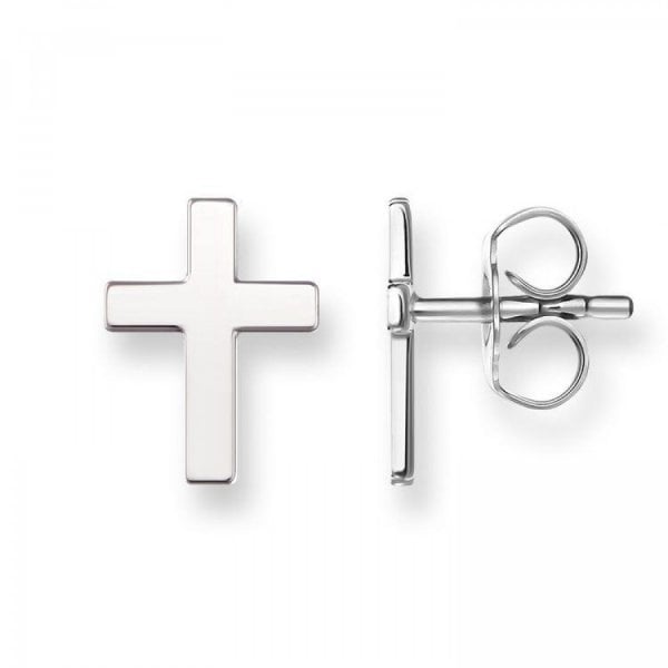 Silver Cross Stud Earrings