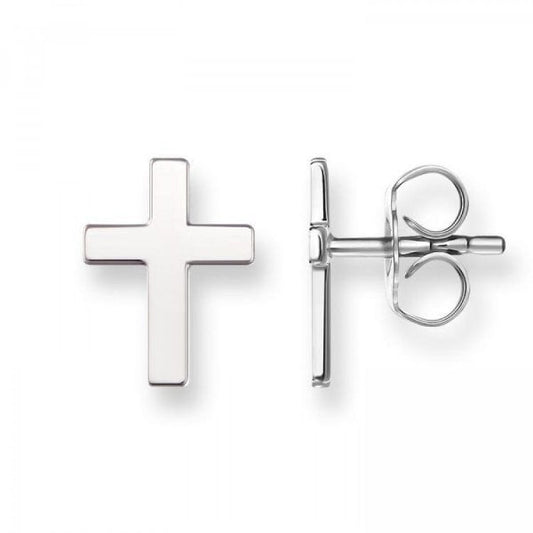 Silver Cross Stud Earrings