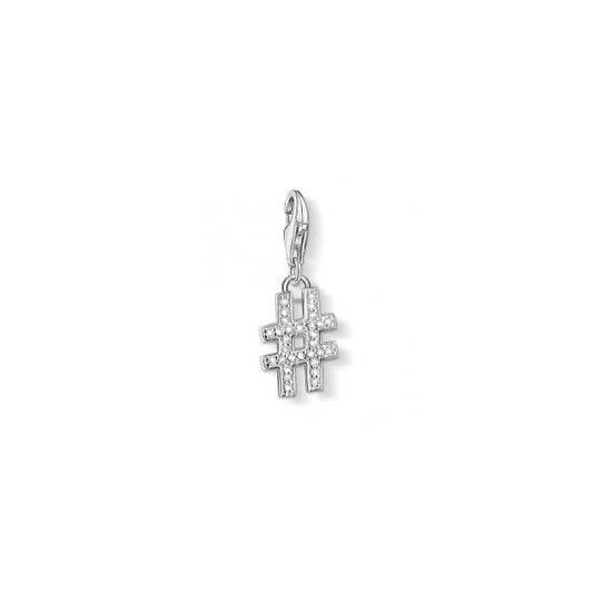 Silver Hashtag Charm