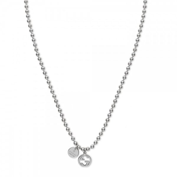 Ladies Silver Boule Charm Necklace