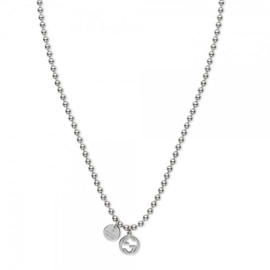 Ladies Silver Boule Charm Necklace