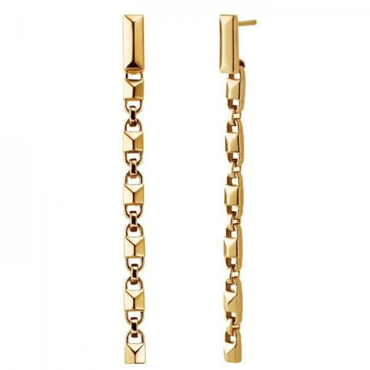 Mercer Link 14ct Gold Plated Drop Earrings