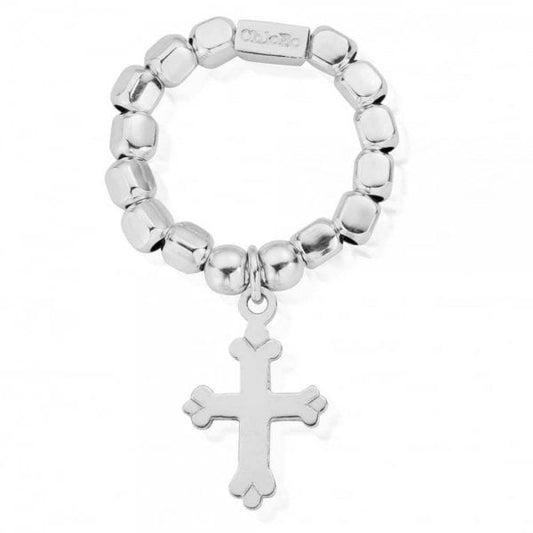 Chunky Cross Ring Silver