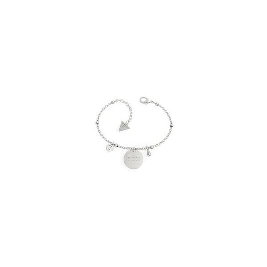 Guess Chain Peony Charm Silver Bracelet