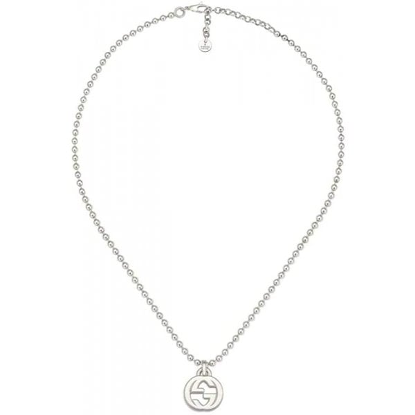 Interlocking G Sterling Silver Necklace 45cm