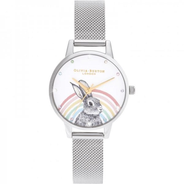 ILLUSTRATED ANIMALS RAINBOW BUNNY GOLD & SILVER